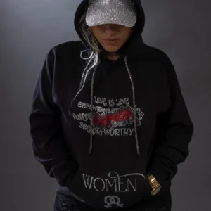 Women Hoodie Rhinestones | Orgulla Apparel
