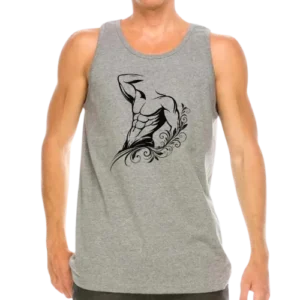 Men's Floral Design Grey Tank Top | Orgullo Apparel